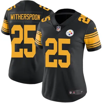 Nike Ahkello Witherspoon Women's Limited Pittsburgh Steelers Black Color Rush Jersey