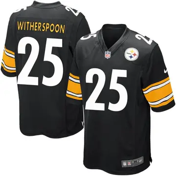 Nike Ahkello Witherspoon Youth Game Pittsburgh Steelers Black Team Color Jersey