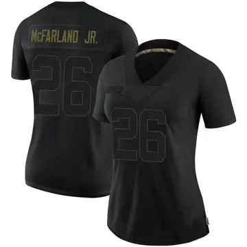Nike Anthony McFarland Jr. Women's Limited Pittsburgh Steelers Black 2020 Salute To Service Jersey