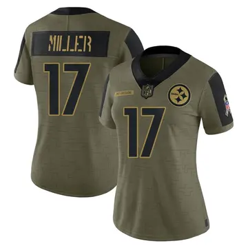 Nike Anthony Miller Women's Limited Pittsburgh Steelers Olive 2021 Salute To Service Jersey