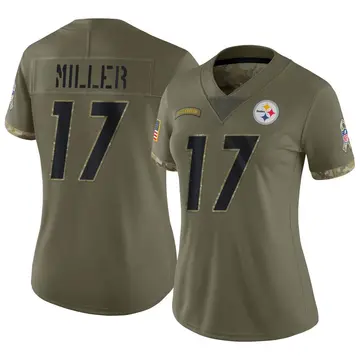 Nike Anthony Miller Women's Limited Pittsburgh Steelers Olive 2022 Salute To Service Jersey