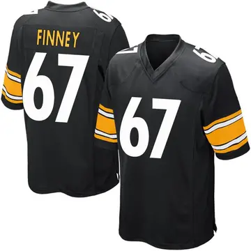 Nike B.J. Finney Men's Game Pittsburgh Steelers Black Team Color Jersey