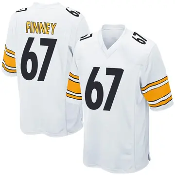 Nike B.J. Finney Men's Game Pittsburgh Steelers White Jersey