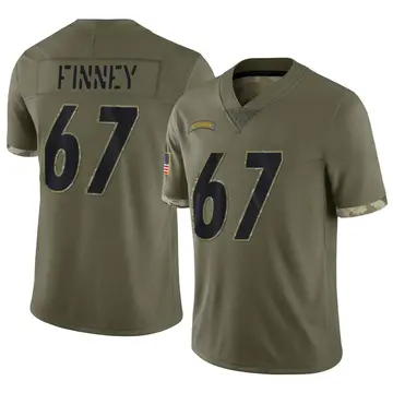 Nike B.J. Finney Men's Limited Pittsburgh Steelers Olive 2022 Salute To Service Jersey