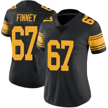 Nike B.J. Finney Women's Limited Pittsburgh Steelers Black Color Rush Jersey