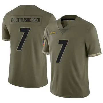 Nike Ben Roethlisberger Men's Limited Pittsburgh Steelers Olive 2022 Salute To Service Jersey