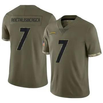 Nike Ben Roethlisberger Youth Limited Pittsburgh Steelers Olive 2022 Salute To Service Jersey