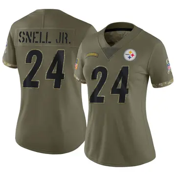 Nike Benny Snell Jr. Women's Limited Pittsburgh Steelers Olive 2022 Salute To Service Jersey