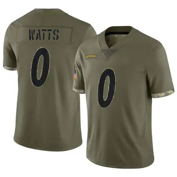 Nike Bryce Watts Men's Limited Pittsburgh Steelers Olive 2022 Salute To Service Jersey