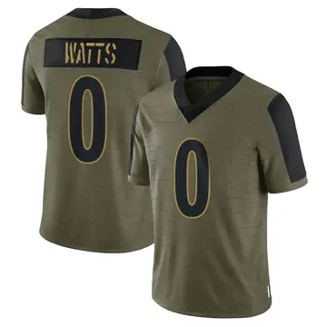 Nike Bryce Watts Youth Limited Pittsburgh Steelers Olive 2021 Salute To Service Jersey