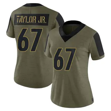 Nike Calvin Taylor Jr. Women's Limited Pittsburgh Steelers Olive 2021 Salute To Service Jersey