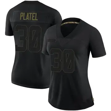 Nike Carlins Platel Women's Limited Pittsburgh Steelers Black 2020 Salute To Service Jersey