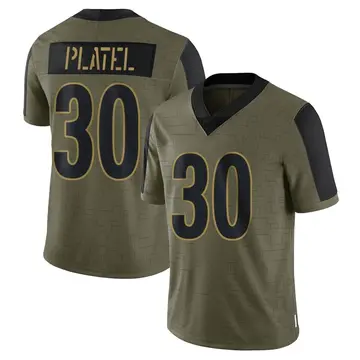Nike Carlins Platel Youth Limited Pittsburgh Steelers Olive 2021 Salute To Service Jersey