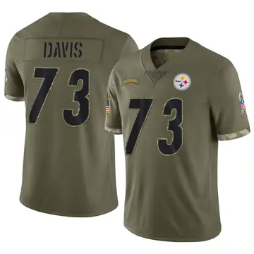 Nike Carlos Davis Youth Limited Pittsburgh Steelers Olive 2022 Salute To Service Jersey