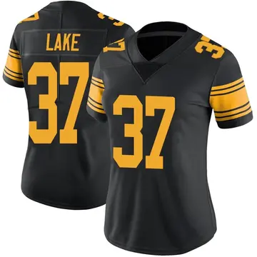 Nike Carnell Lake Women's Limited Pittsburgh Steelers Black Color Rush Jersey