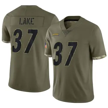 Nike Carnell Lake Youth Limited Pittsburgh Steelers Olive 2022 Salute To Service Jersey