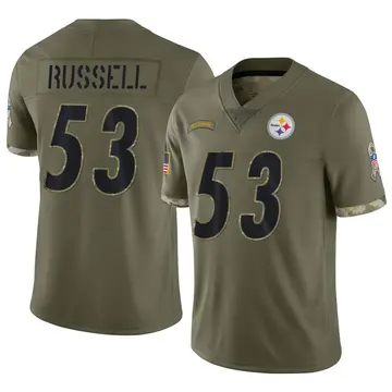 Nike Chapelle Russell Men's Limited Pittsburgh Steelers Olive 2022 Salute To Service Jersey