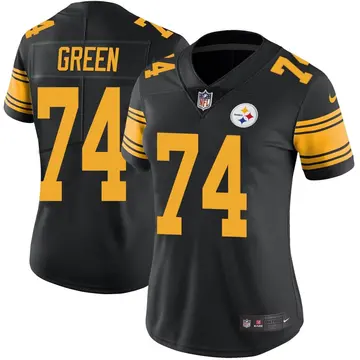 Nike Chaz Green Women's Limited Pittsburgh Steelers Black Color Rush Jersey