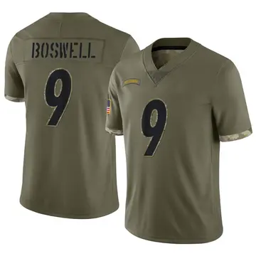 Nike Chris Boswell Men's Limited Pittsburgh Steelers Olive 2022 Salute To Service Jersey