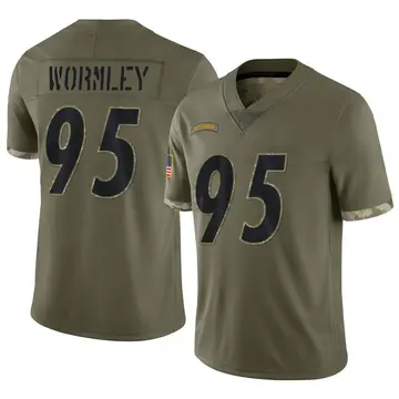 Nike Chris Wormley Youth Limited Pittsburgh Steelers Olive 2022 Salute To Service Jersey