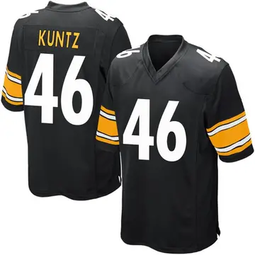 Nike Christian Kuntz Men's Game Pittsburgh Steelers Black Team Color Jersey