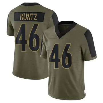 Nike Christian Kuntz Men's Limited Pittsburgh Steelers Olive 2021 Salute To Service Jersey
