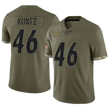 Nike Christian Kuntz Men's Limited Pittsburgh Steelers Olive 2022 Salute To Service Jersey