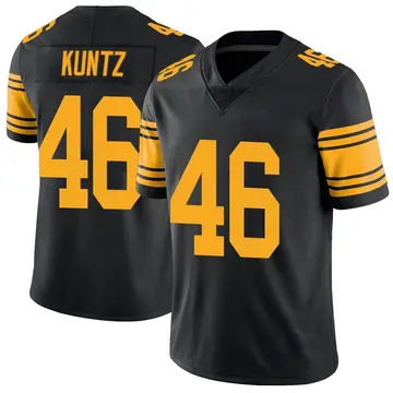 Nike Christian Kuntz Youth Limited Pittsburgh Steelers Black Color Rush Jersey