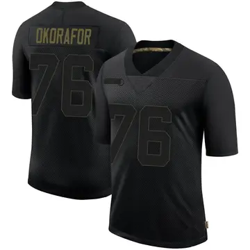 Nike Chukwuma Okorafor Men's Limited Pittsburgh Steelers Black 2020 Salute To Service Jersey