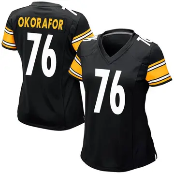 Nike Chukwuma Okorafor Women's Game Pittsburgh Steelers Black Team Color Jersey