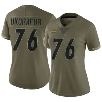 Nike Chukwuma Okorafor Women's Limited Pittsburgh Steelers Olive 2022 Salute To Service Jersey