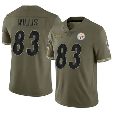Nike Damion Willis Men's Limited Pittsburgh Steelers Olive 2022 Salute To Service Jersey
