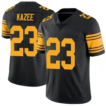 Nike Damontae Kazee Men's Limited Pittsburgh Steelers Black Color Rush Jersey