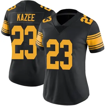 Nike Damontae Kazee Women's Limited Pittsburgh Steelers Black Color Rush Jersey