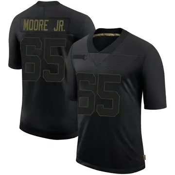 Nike Dan Moore Jr. Men's Limited Pittsburgh Steelers Black 2020 Salute To Service Jersey