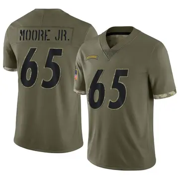 Nike Dan Moore Jr. Men's Limited Pittsburgh Steelers Olive 2022 Salute To Service Jersey