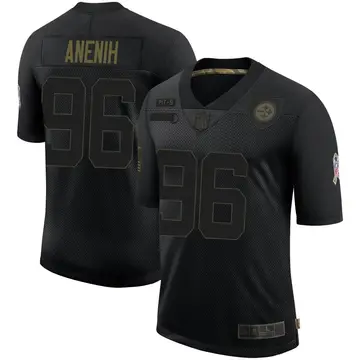 Nike David Anenih Men's Limited Pittsburgh Steelers Black 2020 Salute To Service Jersey