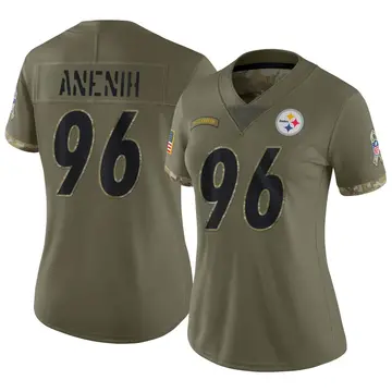 Nike David Anenih Women's Limited Pittsburgh Steelers Olive 2022 Salute To Service Jersey