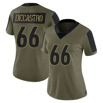 Nike David DeCastro Women's Limited Pittsburgh Steelers Olive 2021 Salute To Service Jersey