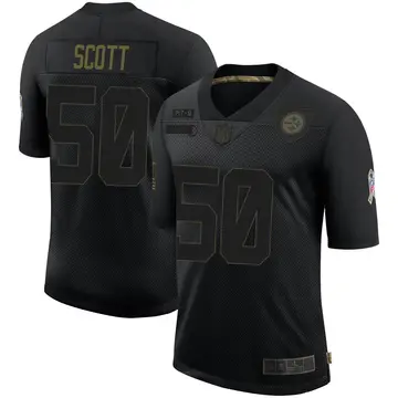 Nike Delontae Scott Men's Limited Pittsburgh Steelers Black 2020 Salute To Service Jersey