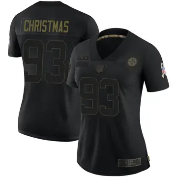 Nike Demarcus Christmas Women's Limited Pittsburgh Steelers Black 2020 Salute To Service Jersey