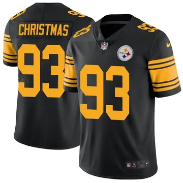 Nike Demarcus Christmas Youth Limited Pittsburgh Steelers Black Color Rush Jersey