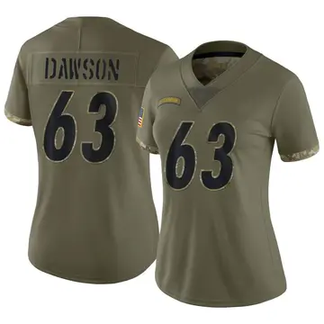 Nike Dermontti Dawson Women's Limited Pittsburgh Steelers Olive 2022 Salute To Service Jersey