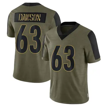 Nike Dermontti Dawson Youth Limited Pittsburgh Steelers Olive 2021 Salute To Service Jersey