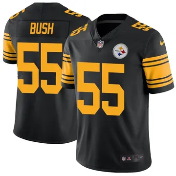 Nike Devin Bush Men's Limited Pittsburgh Steelers Black Color Rush Jersey