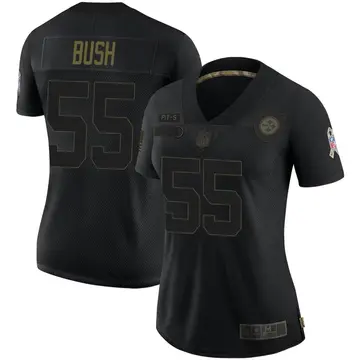 Nike Devin Bush Women's Limited Pittsburgh Steelers Black 2020 Salute To Service Jersey