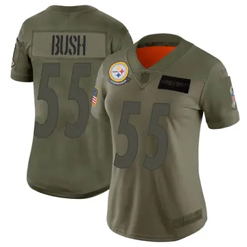 Nike Devin Bush Women's Limited Pittsburgh Steelers Camo 2019 Salute to Service Jersey