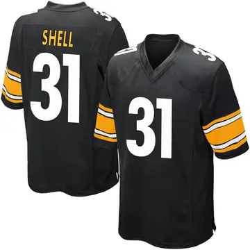 Nike Donnie Shell Men's Game Pittsburgh Steelers Black Team Color Jersey