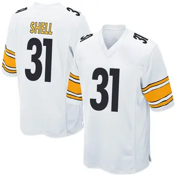 Nike Donnie Shell Men's Game Pittsburgh Steelers White Jersey