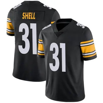 Nike Donnie Shell Youth Limited Pittsburgh Steelers Black Team Color Vapor Untouchable Jersey